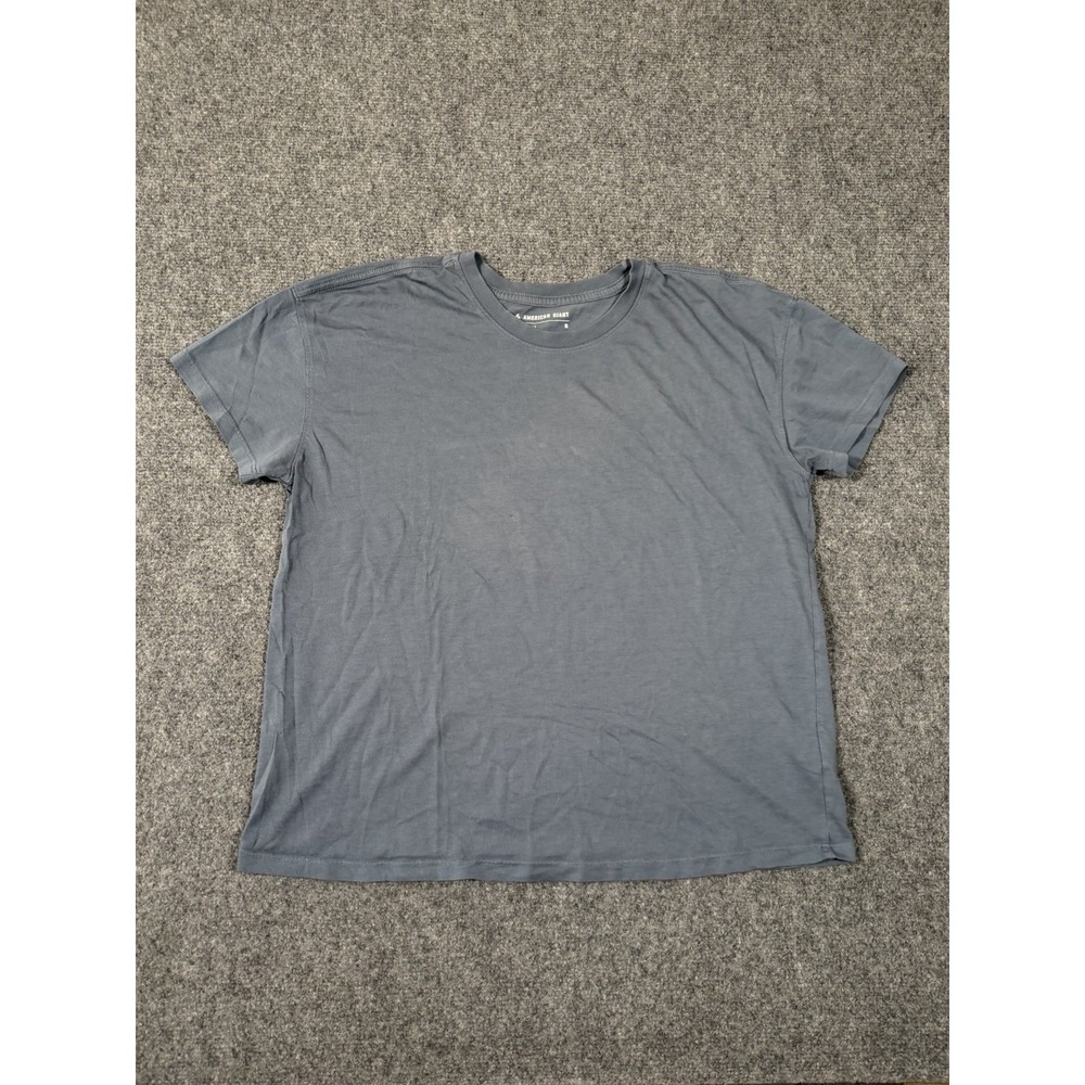 American Giant Women's Small Blue Gray Supima Cotton Crew T-Shirt Made USA